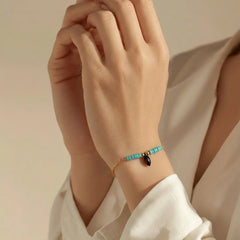 Black Stone Bracelet - Shein