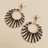 Golden Black Beads Earrings