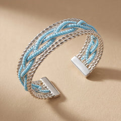 Blue Silver Mesh Net Metallic Handcuff