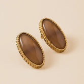 Brown Stone Egyptian Stud Earrings
