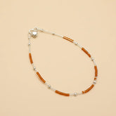 Champagne Silver Bead Anklet - Single