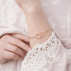 Double Ring Golden Bracelet - Shein