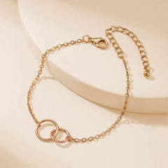 Double Ring Golden Bracelet - Shein