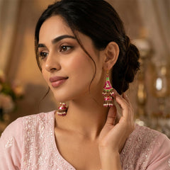 Double Sided Meenakari Jhumka Earrings - 2