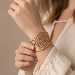 Dull Gold Angular Metallic Handcuff