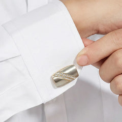 Dull Gold Stone Cufflinks