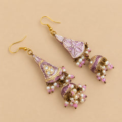 Double Sided Meenakari Jhumka Earrings - Piyazi