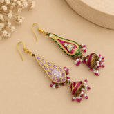 Double Sided Meenakari Jhumka Earrings - Multi