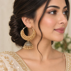 Gajra Bali Jhumka Earrings - Large