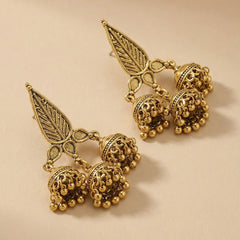 Golden Drop Jhumka Earrings
