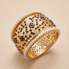 Golden Stone Pearl Bangle