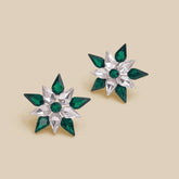 Green-White Stone Earrings