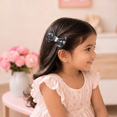 Grey Bow-Tie Hair Pin - Kids