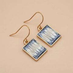 HandPainted Metallic Earrings - Grey