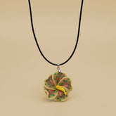 Kids Necklace - Handmade Polymer Multi-Brown Flower