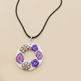 Kids Necklace - Polymer Floral White