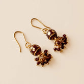 Maroon Golden Jhumki Earrings - Small