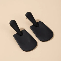Mate Metallic Mono Earrings - Black