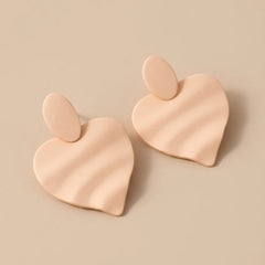 Mate Metallic Peach Heart Earrings