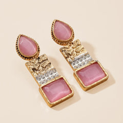 Pink Stone Egyptian Earrings