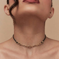 Polygon Black String Choker