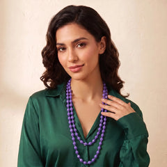 Purple Beads String Necklace