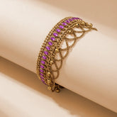 Purple Stones Bronze Anklet - Single
