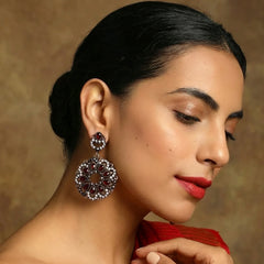 Red Stone Turkish Classic Earrings