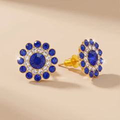 Royal Blue Stone Studs Earrings - Small
