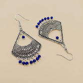 Silver Blue Jhumka Earrings