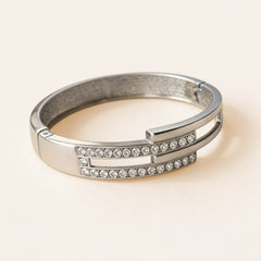 Silver Fuse Rhinestone Bangle