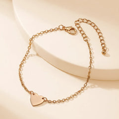 Solid Heart Golden Bracelet - Shein