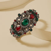Turkish Bangle Bracelet - Green Stone