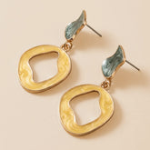 White-Black Metallic Earrings