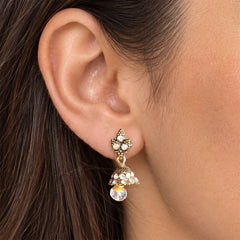 White Pearl Small Jhumki Earrings