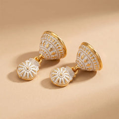 White Small Jhumki Earrings