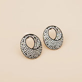 White Stone Stud Earrings