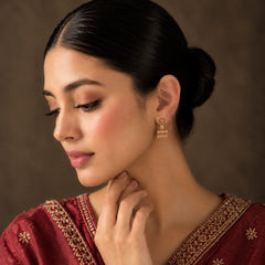 Antique Red Small Jhumki Earrings
