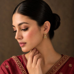 Antique Golden Small Jhumki Earrings
