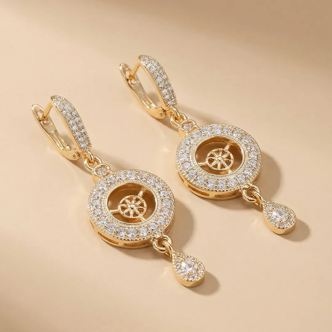 1K Zircon Drop Earrings