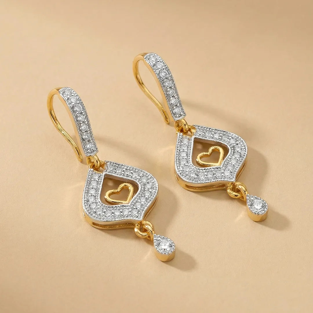 1K Zircon Spade Earrings