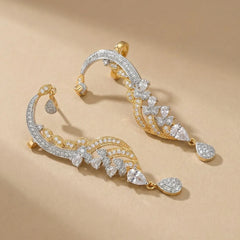1K zircon White Stone Ear Cuffs