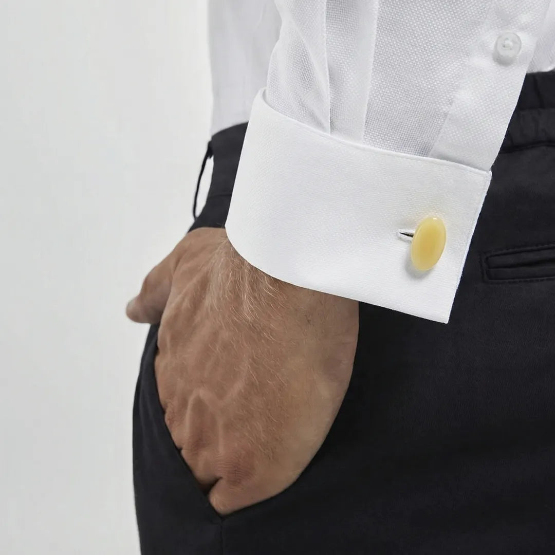 Beige Faux Stone Cufflinks