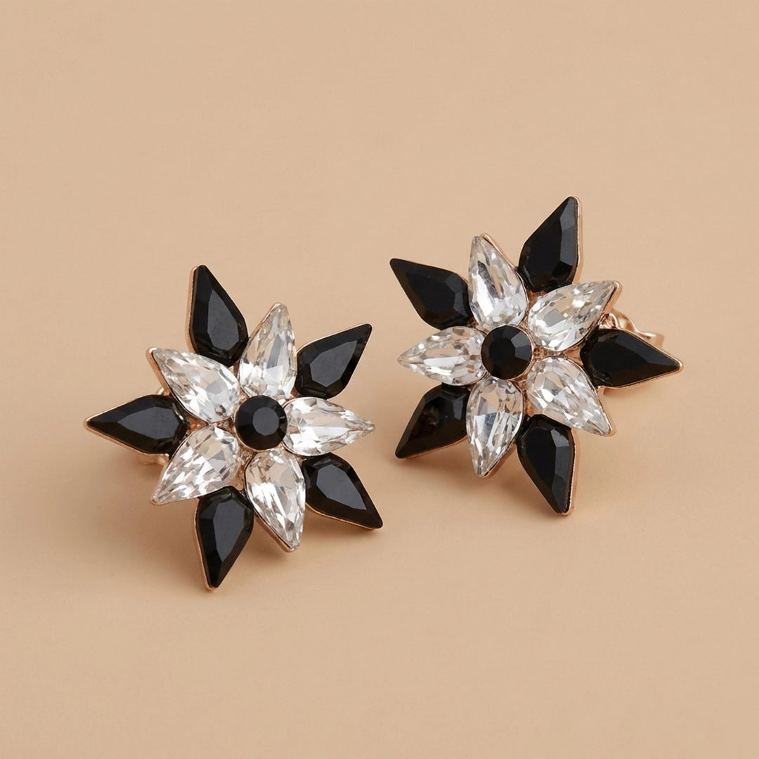 Black-White Stone Earrings
