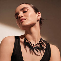 Black Feather Bohemian Necklace