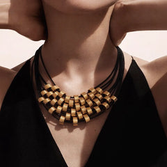 Black Golden Beads Necklace