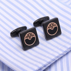 Black RoseGolden Men's Cufflinks
