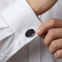Black Silver Pie Cufflinks
