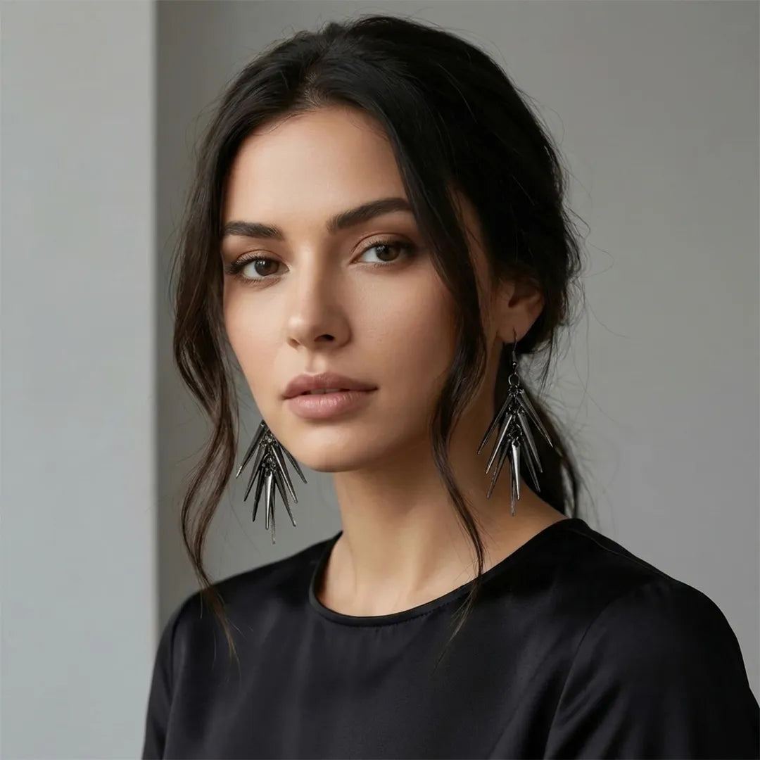 Black Steel LightWeight Earrings