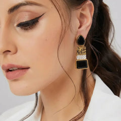 Black Stone Egyptian Earrings